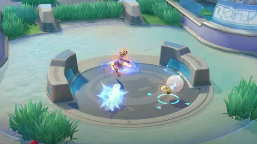 Pokemon_Unite_Cramorant_3 Cramorant de Pokémon Unite utilisant une attaque
