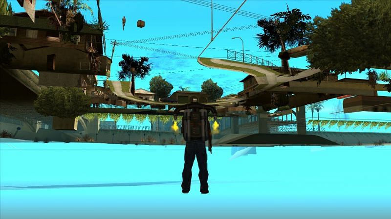A player glitched under the map (Image via Rockstar Games)