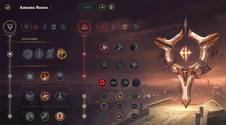 Guide de la page des runes Amumu LoL Saison 11