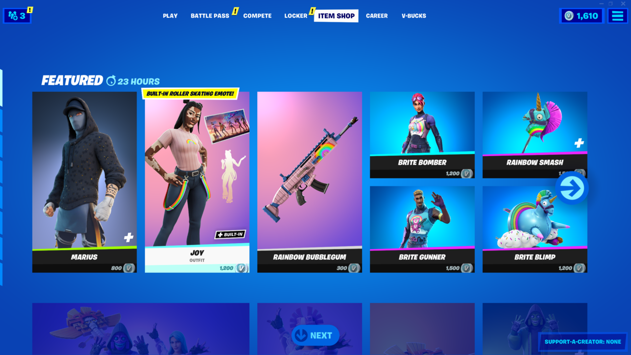 Ce qu'il y a dans la boutique d'objets Fortnite aujourd'hui - 4 novembre 2021: le retour de la peau de joie faite par les fans