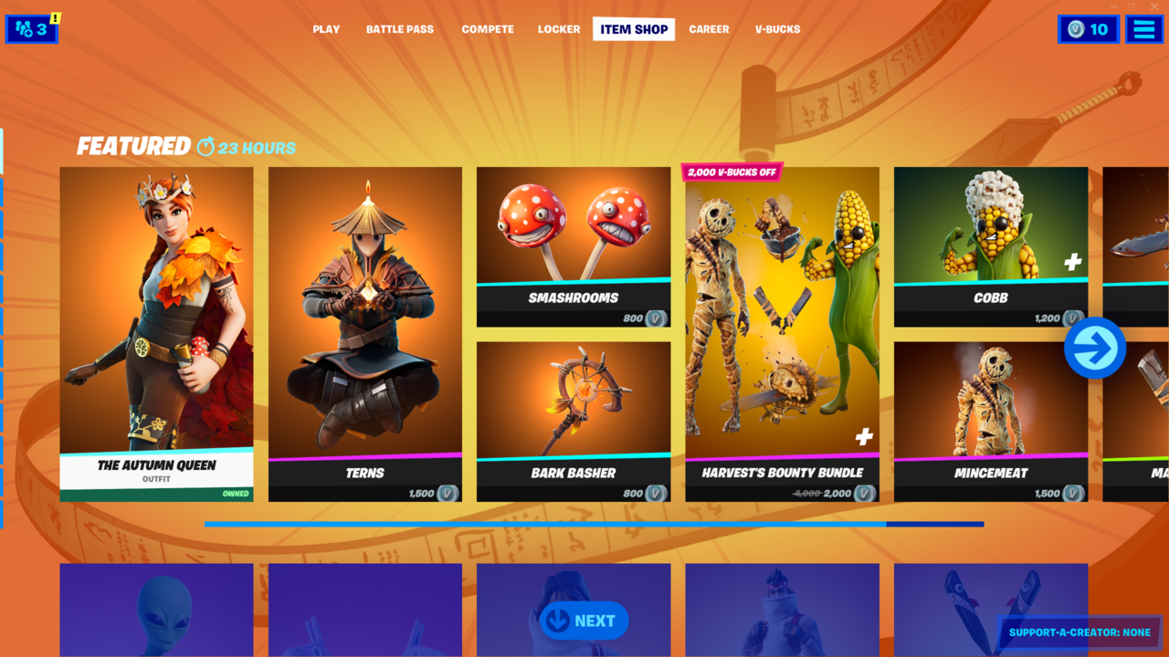 Ce qu'il y a dans la boutique d'objets Fortnite aujourd'hui - 25 novembre 2021: le retour du pack de primes de Harvest