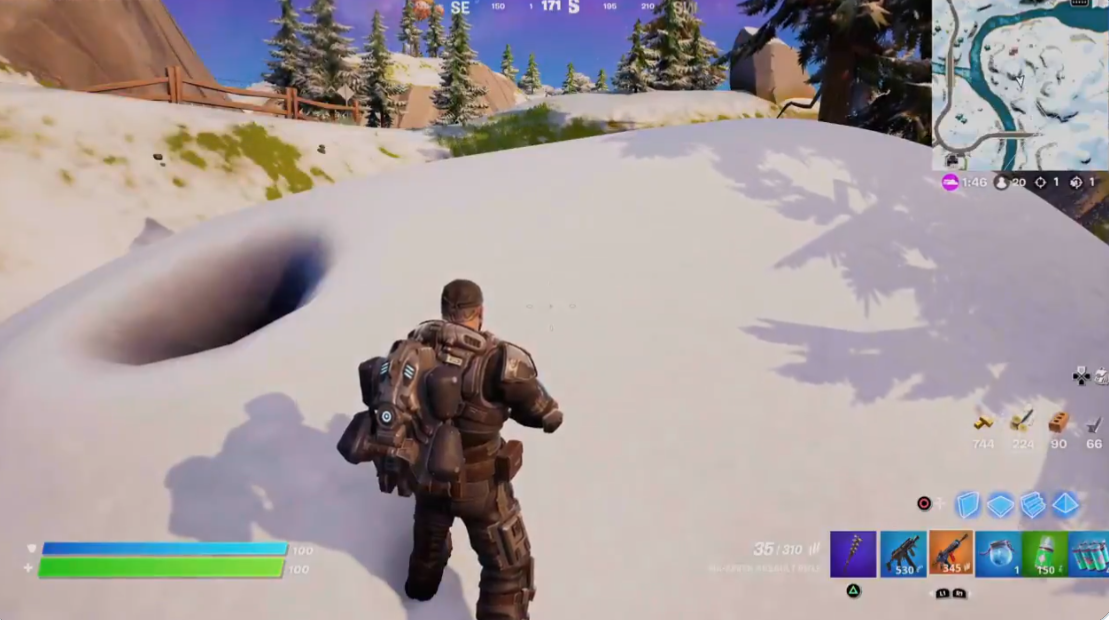 Il y a une colline de neige qui ronfle sur la carte du chapitre 3 de Fortnite