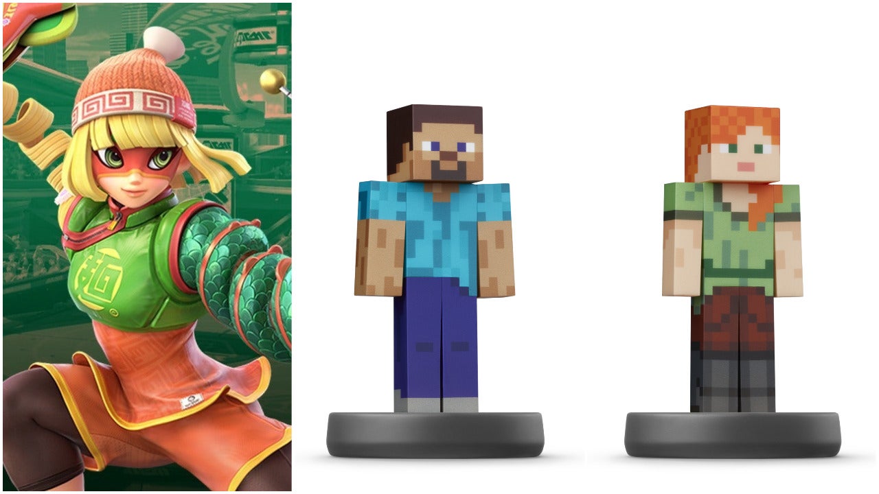 Annonce de la date de sortie de Min Min Super Smash Bros. Ultimate amiibo, Minecraft Steve et Alex amiibo retardés