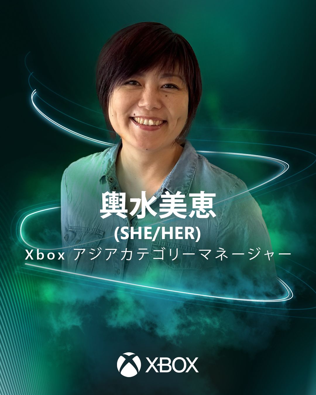 Mie Koshimizu (Elle/Elle) Gestionnaire de catégorie Xbox Région : Japon