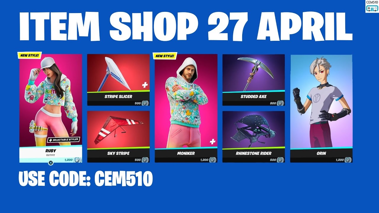 La mise à jour du mercredi 27 avril 2022 de la boutique de Fortnite Battle Royale