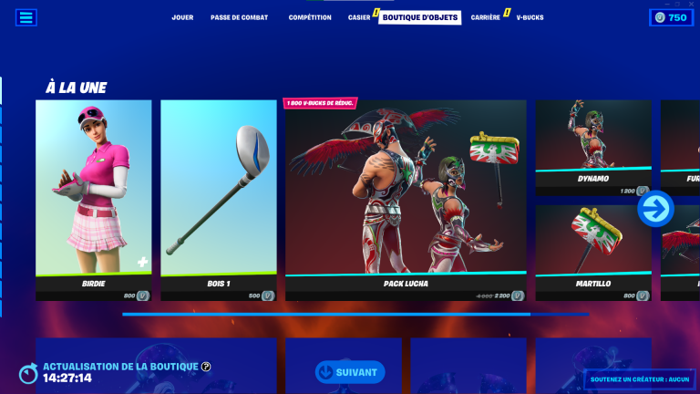 Fortnite, la boutique d'aujourd'hui 1 mai 2022