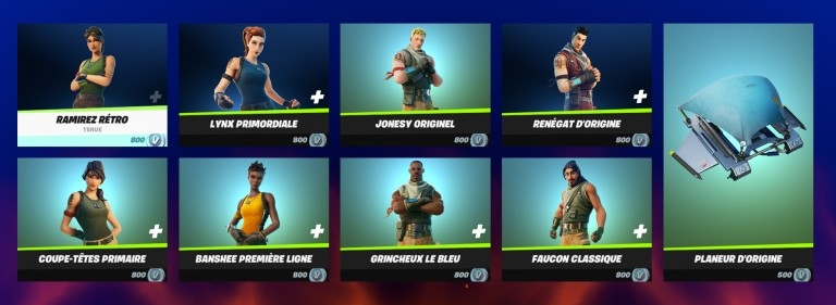 La mise à jour du dimanche 1er mai 2022 de la boutique de Fortnite Battle Royale