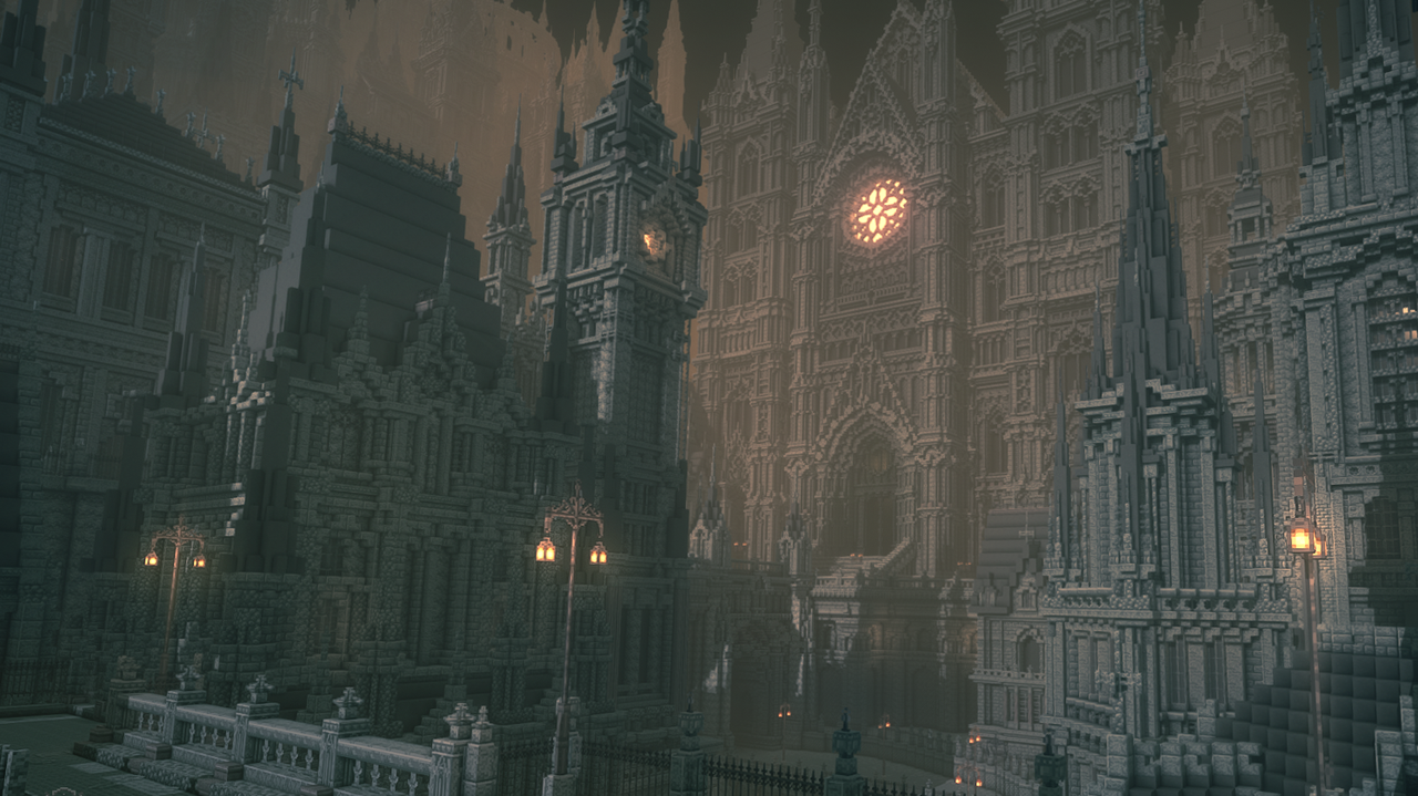 Yharnam de Bloodborne recréé dans une magnifique méga construction Minecraft