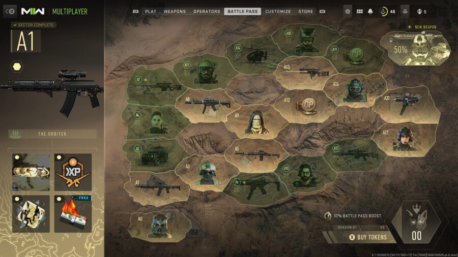 Une image montrant la nature non linéaire du Battle Pass MW2 et Warzone 2.