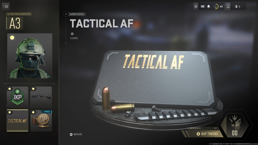 AF tactique, un grand décalque disponible dans le Battle Pass MW2.