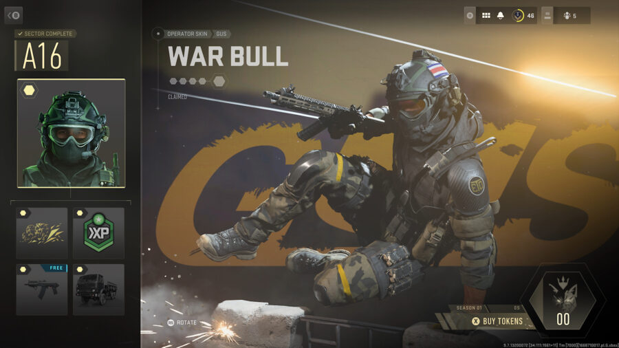 War Bull, un skin d'opérateur Gus dans le Battle Pass Call of Duty MW2.