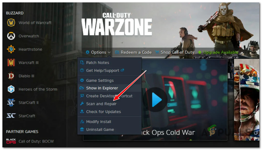 Analyser et réparer Warzone
