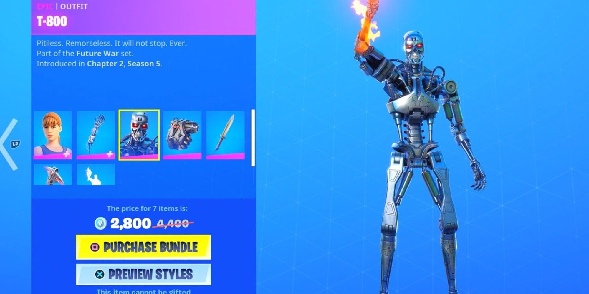 le skin t-800 sur fortnite