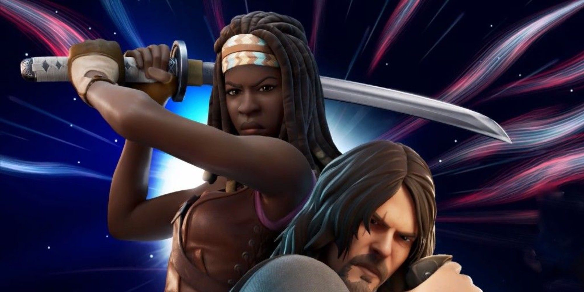 michonne et daryl sur fortnite