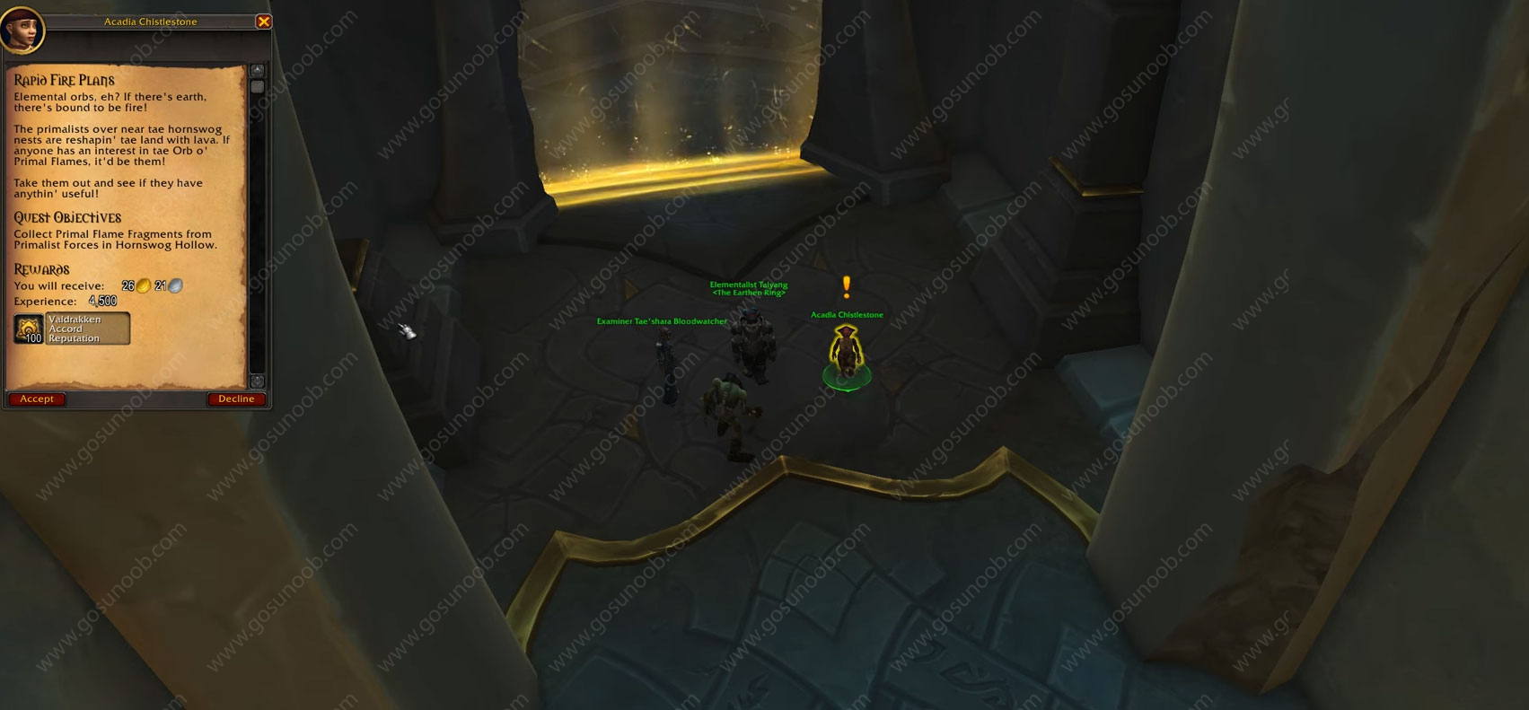 Plans de tir rapide WoW