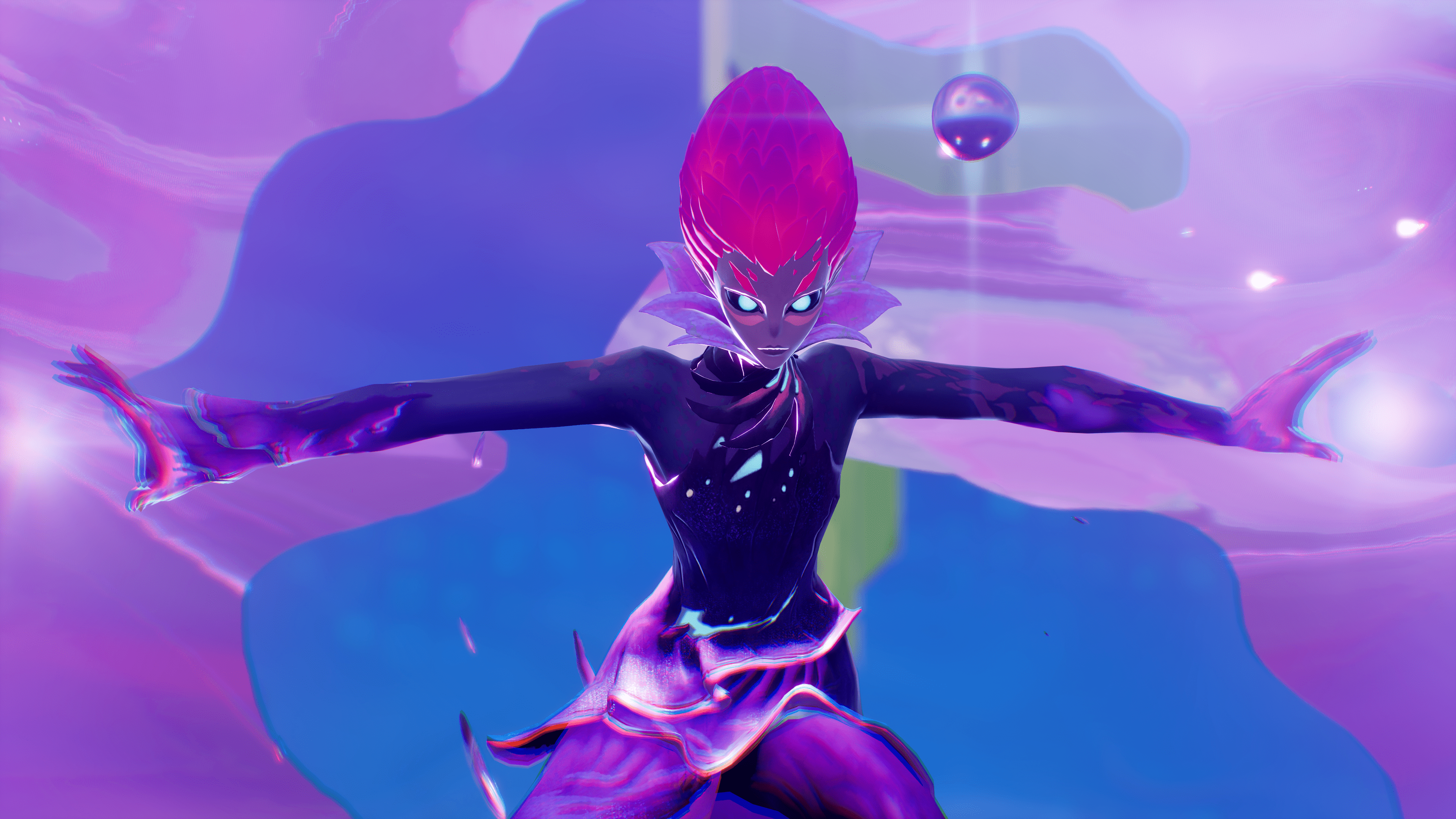 The Herald Fortnite Chapitre 3, Saison 4 Le Herald entouré de chrome dans Fortnite Chapter 3, Season 4