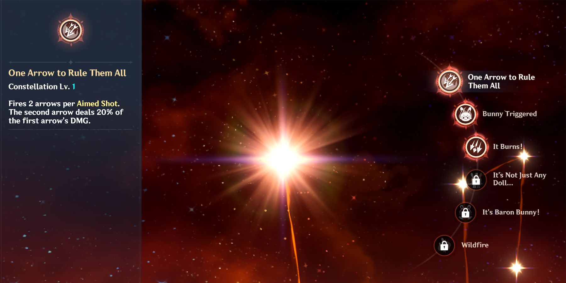 constellation d'ambre c1 dans l'impact de genshin