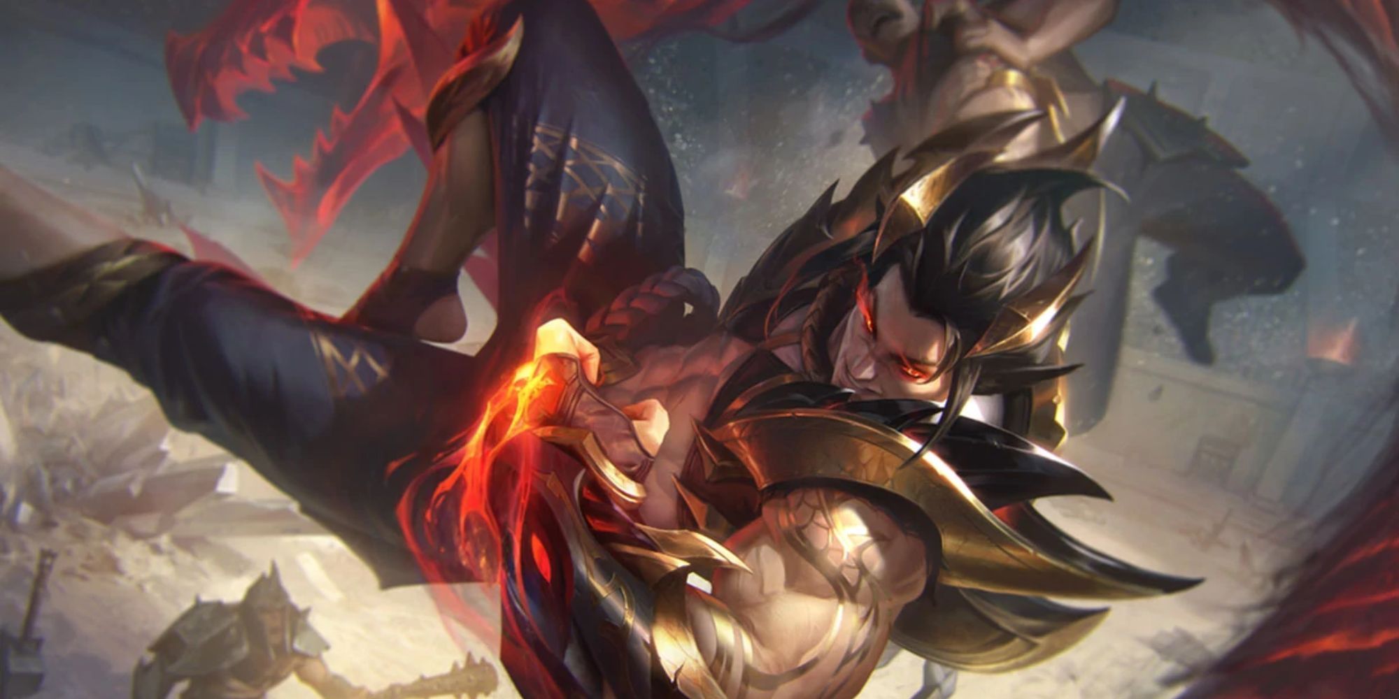 League of Legends Obsidienne Dragon Sett Splash Art