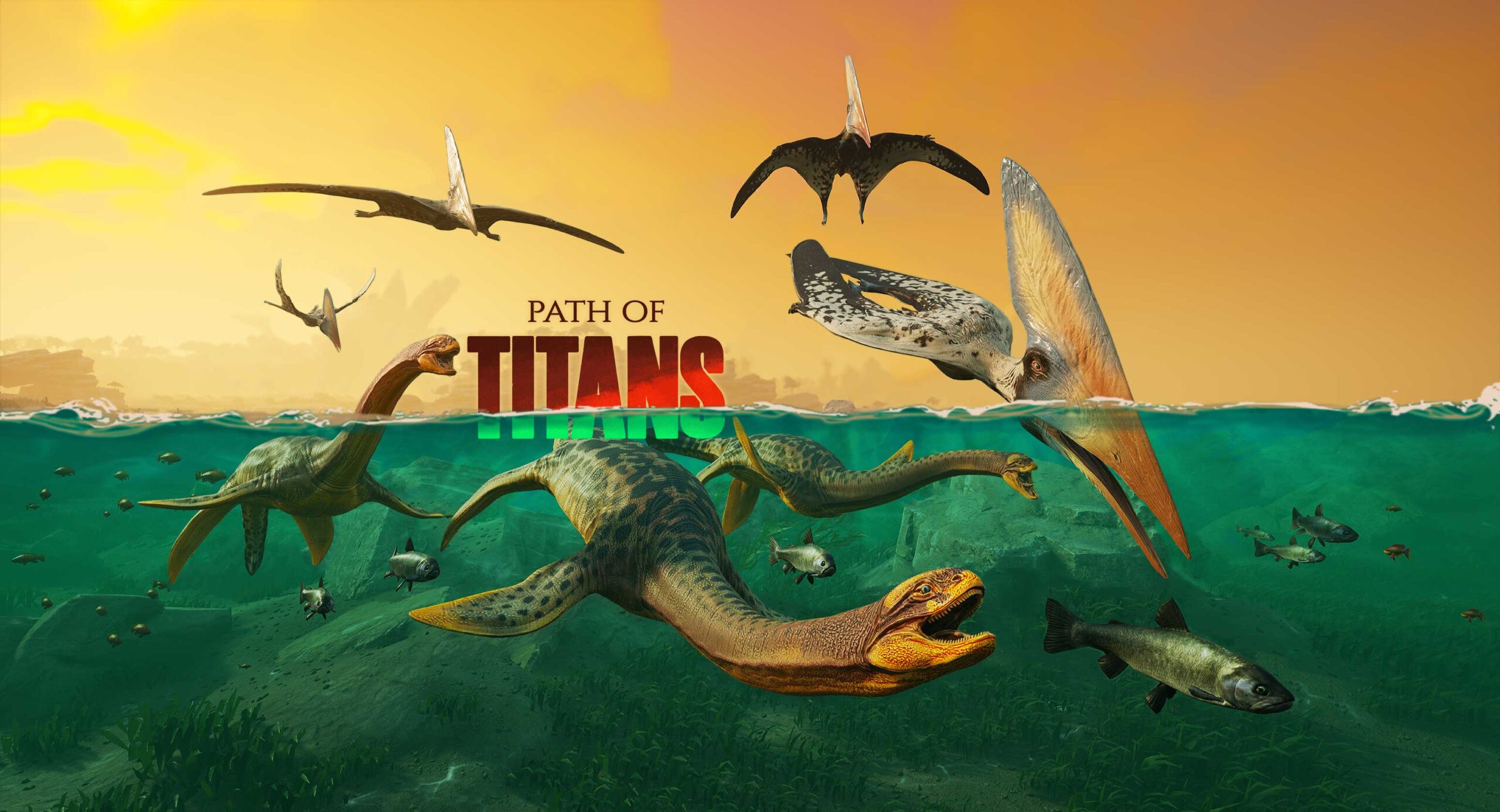 Mises à jour de Path of Titans avec un nouveau monde, les premiers ptérosaures, les premiers plésiosaures !  Bande-annonce de gameplay racontée par Robert Irwin