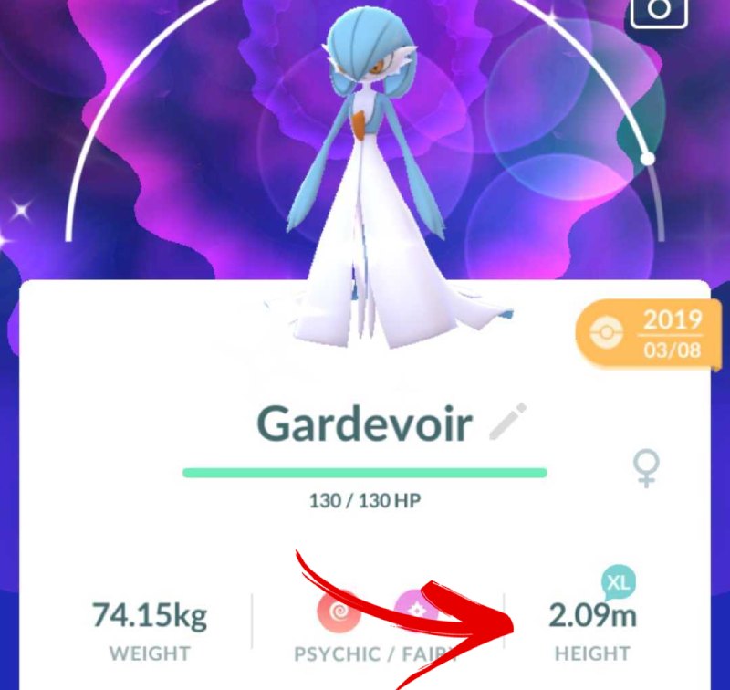Comment vérifier la taille de Pokemon Pokemon GO