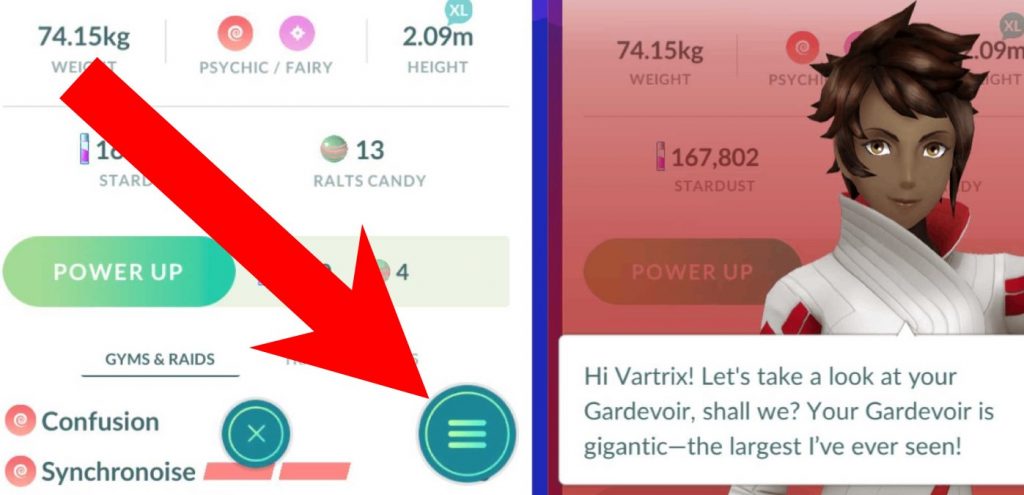 Comment évaluer la taille de Pokemon Pokemon GO