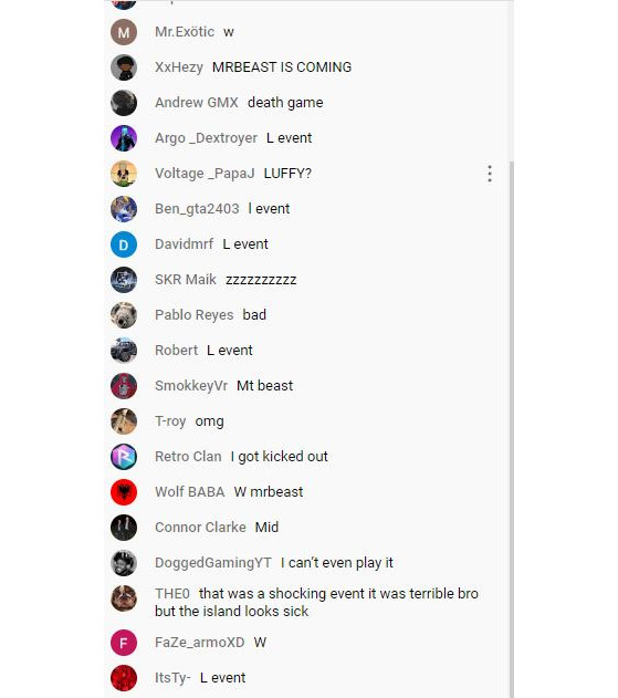 Le chat du direct, pas très content des choix faits par Epic Games.  -Fortnite : Bataille Royale