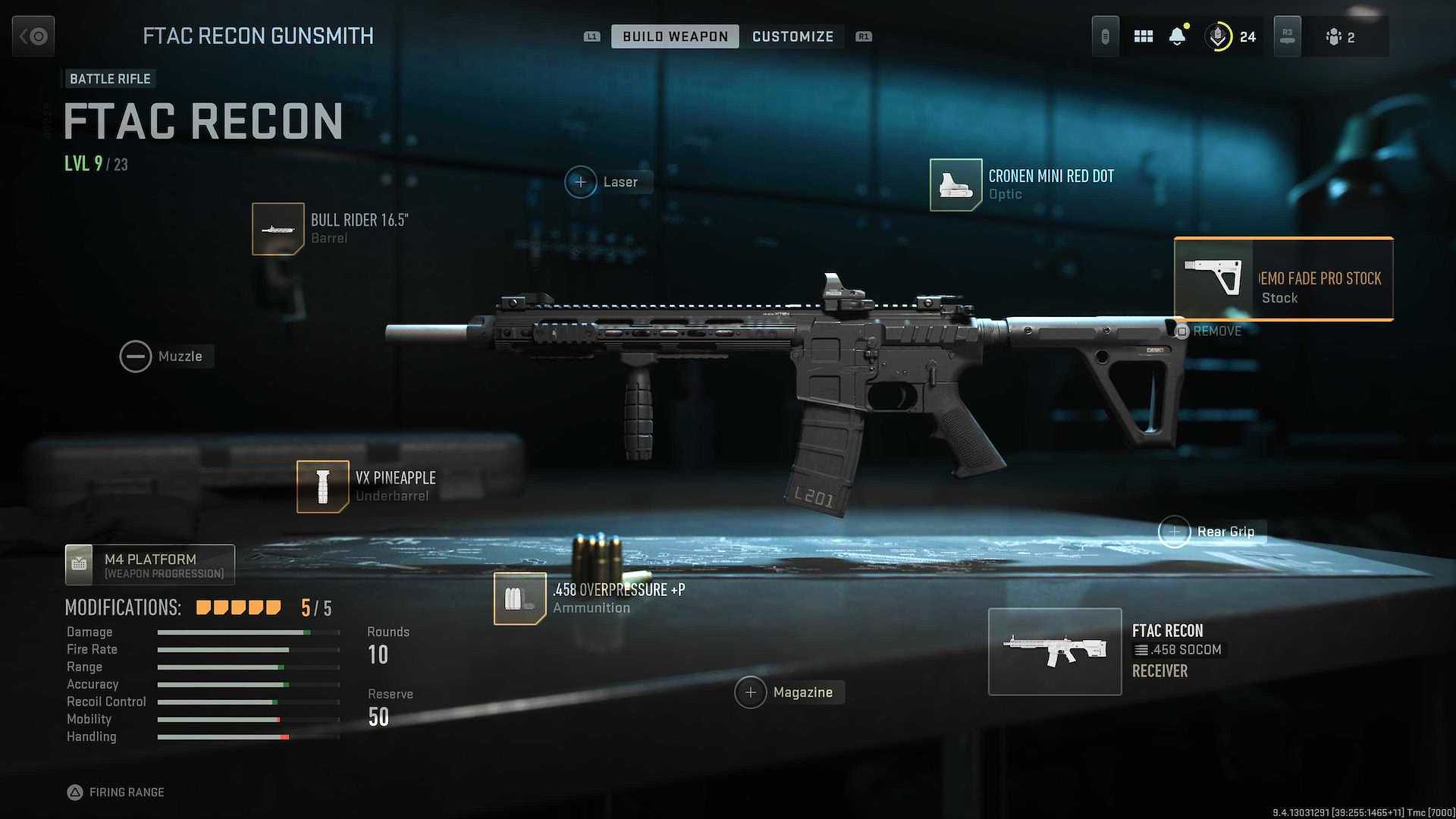 Image du menu Armurier du fusil FTAC Recon Marksman dans Call of Duty Modern Warfare 2.