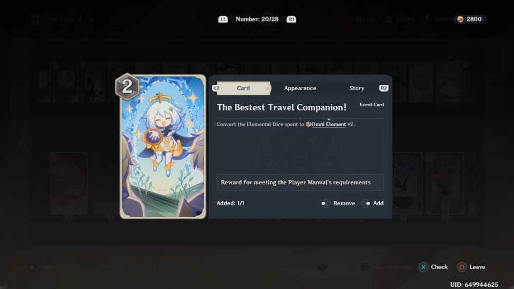 Le meilleur compagnon de voyage !  Carte d'action dans Genshin Impact