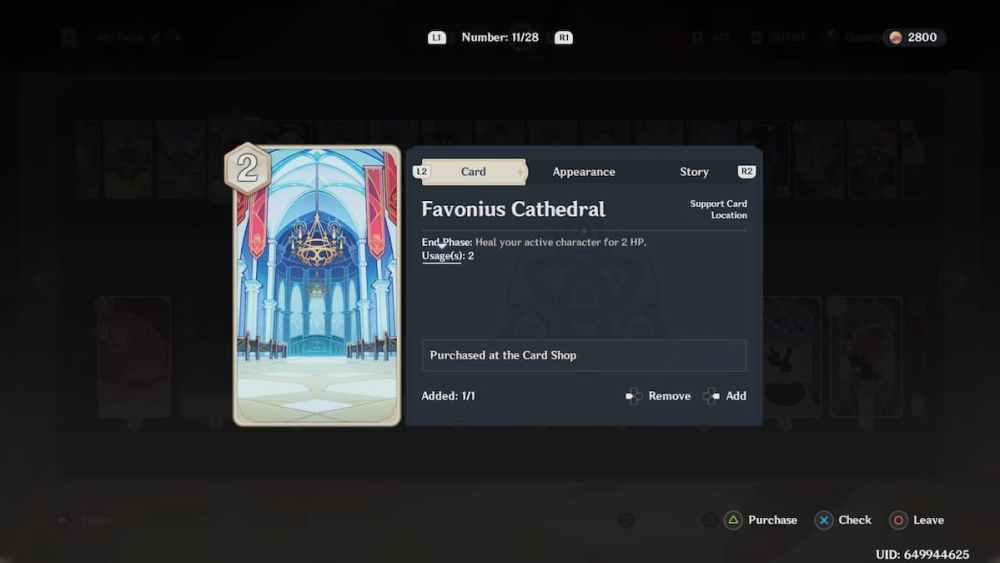 Carte d'action de la cathédrale Favonius à Genshin 