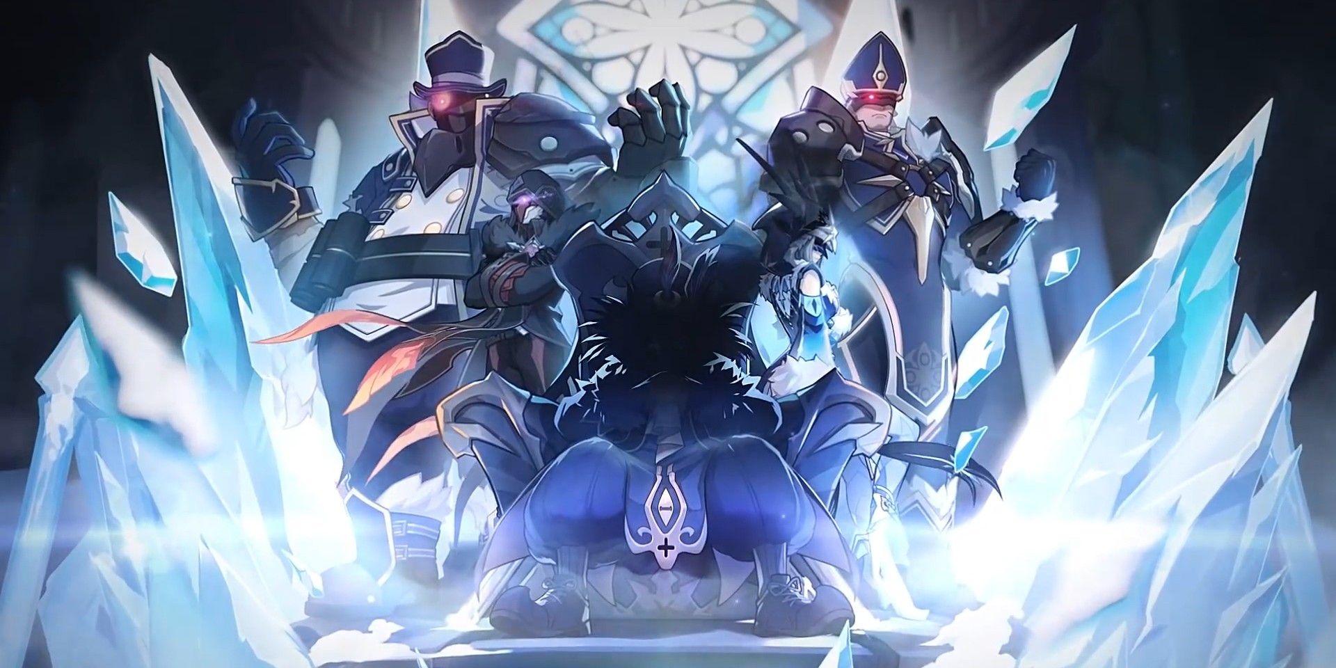 Pucinella avec Fatui Harbingers de Genshin Impact