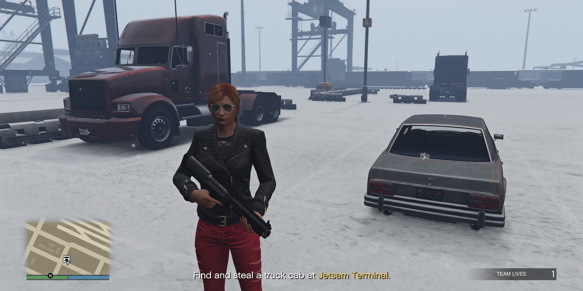 Grand Theft Auto Cabine de camion en ligne au port