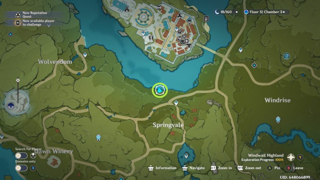 Genshin Impact - Lieux de pêche du poisson-globe - Mondstadt - Cider Lake