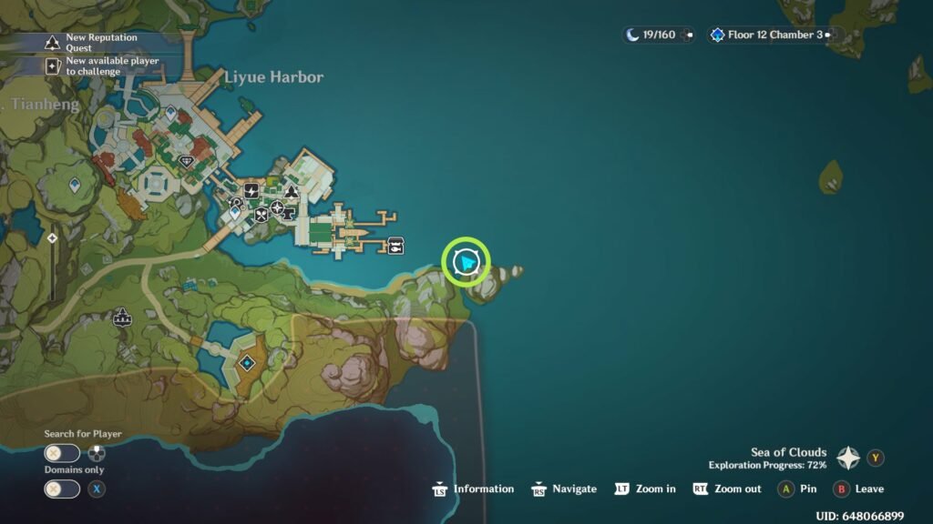 Genshin Impact - Lieux de pêche du poisson-globe - Liyue - Port de Liyue