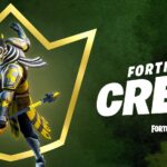 A Fortnite Crew poster featuring a character surrounded by the crown
