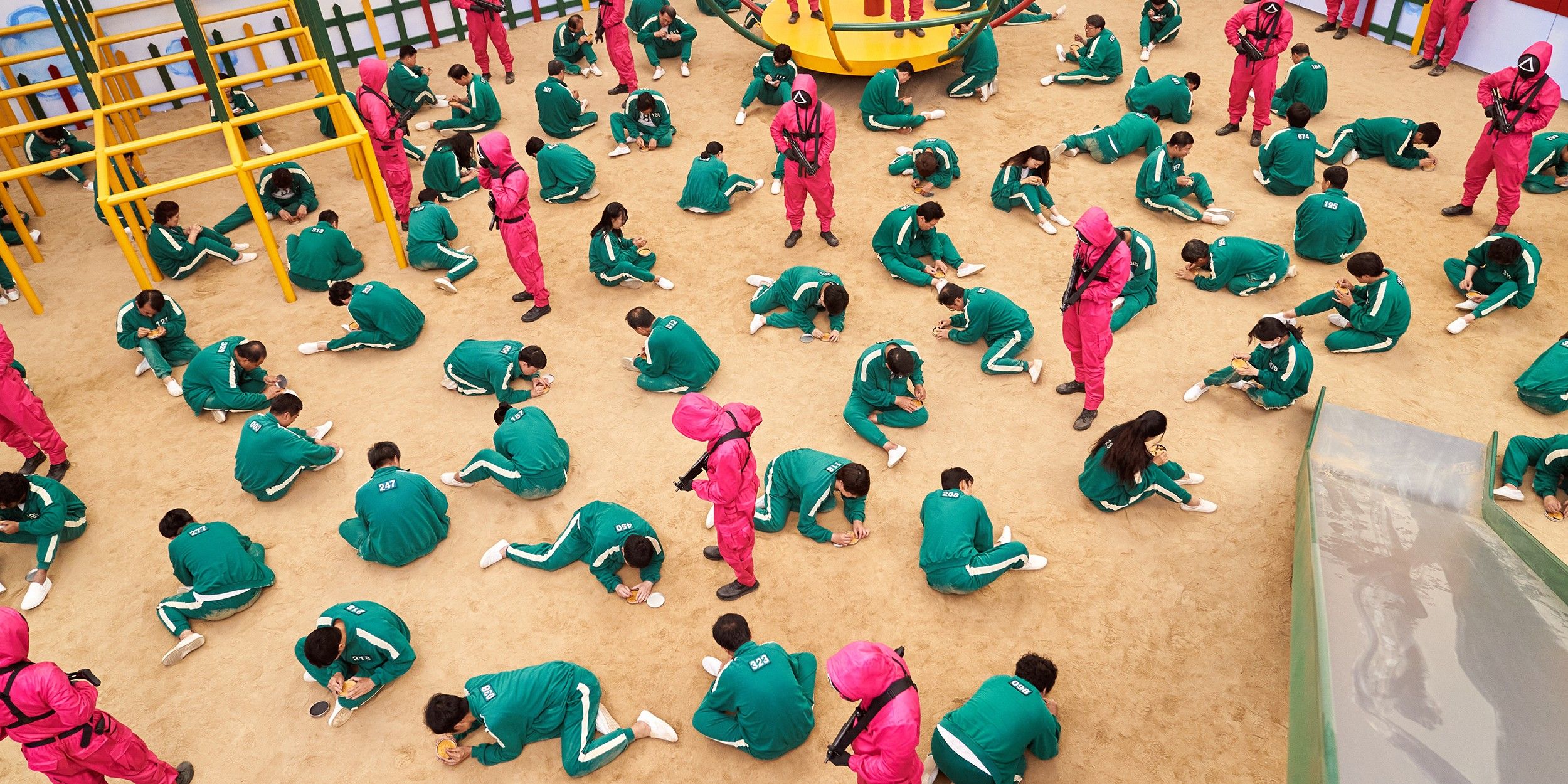 Concurrents et soldats du jeu Squid