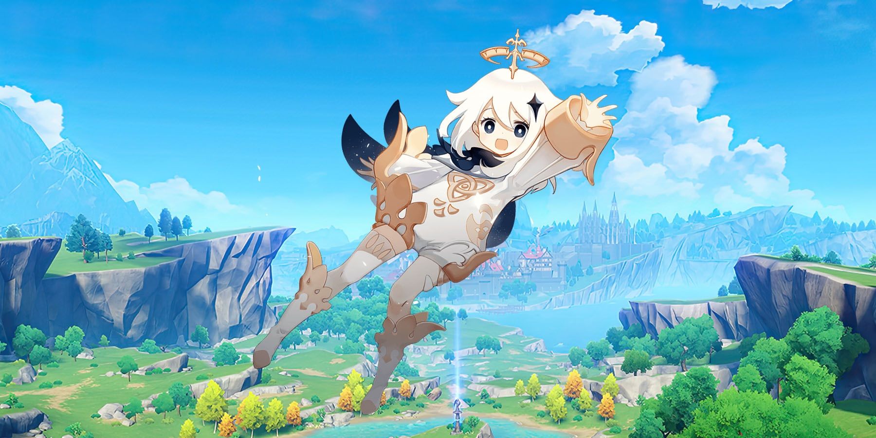 Genshin Impact Paimon Falling Out Of The Sky