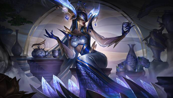 Prestige Porcelaine Lissandra splash art pour League of Legends