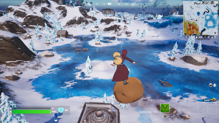 Où glisser sur 30 mètres sur glace en continu à Fortnite