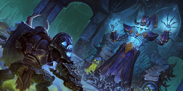 Une bataille de liche et de chevalier de la mort dans le jeu vidéo World of Warcraft