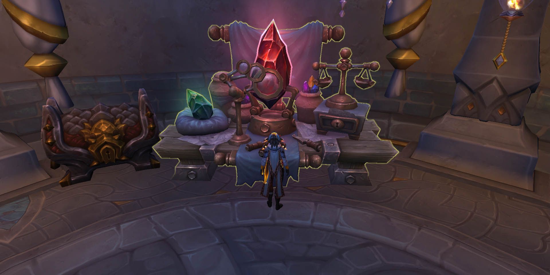 Wow un dracthyr en utilisant la table de joaillerie