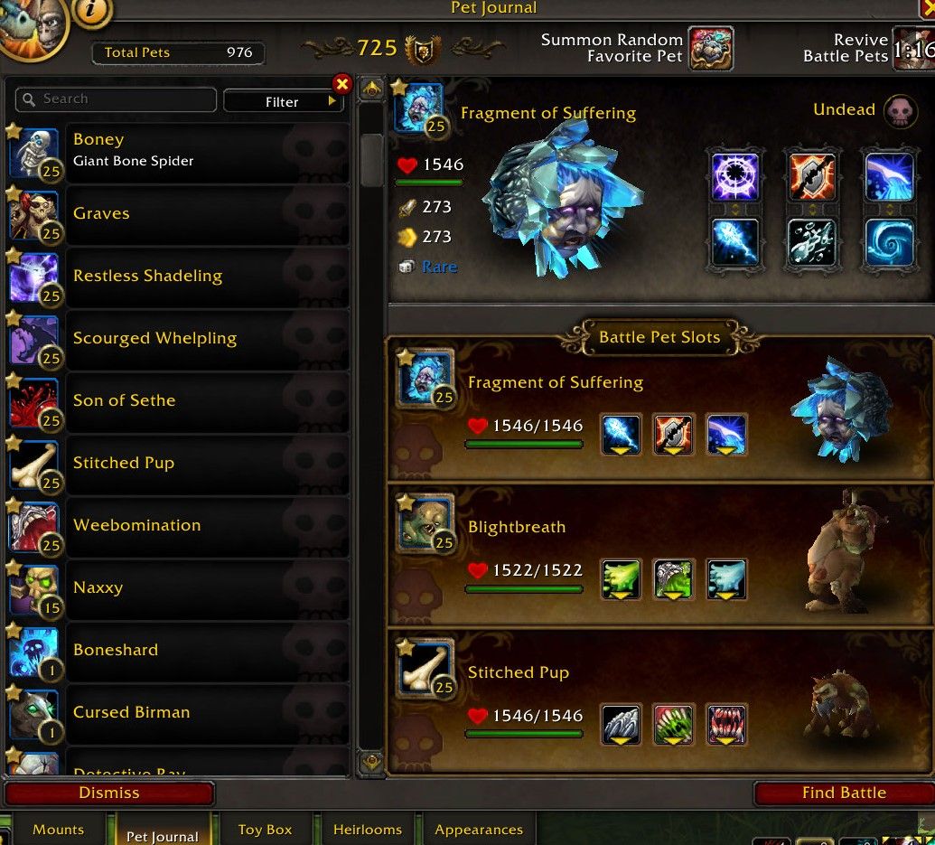 World of Warcraft Bakhushek contre une équipe de familiers morts-vivants