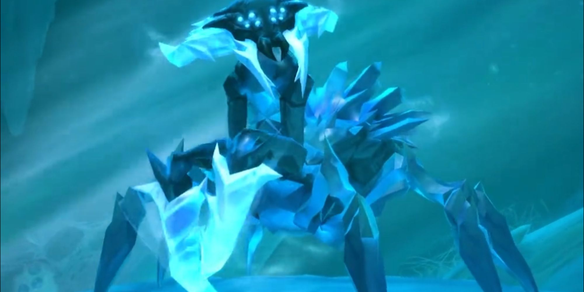 World of Warcraft : un imposant arachnide de glace bleue