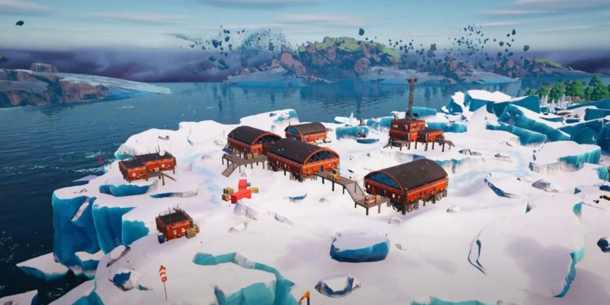 Un lieu de largage isolé appelé Lonely Labs à Fortntie Chapitre 4. Une installation scientifique privée dans la neige.