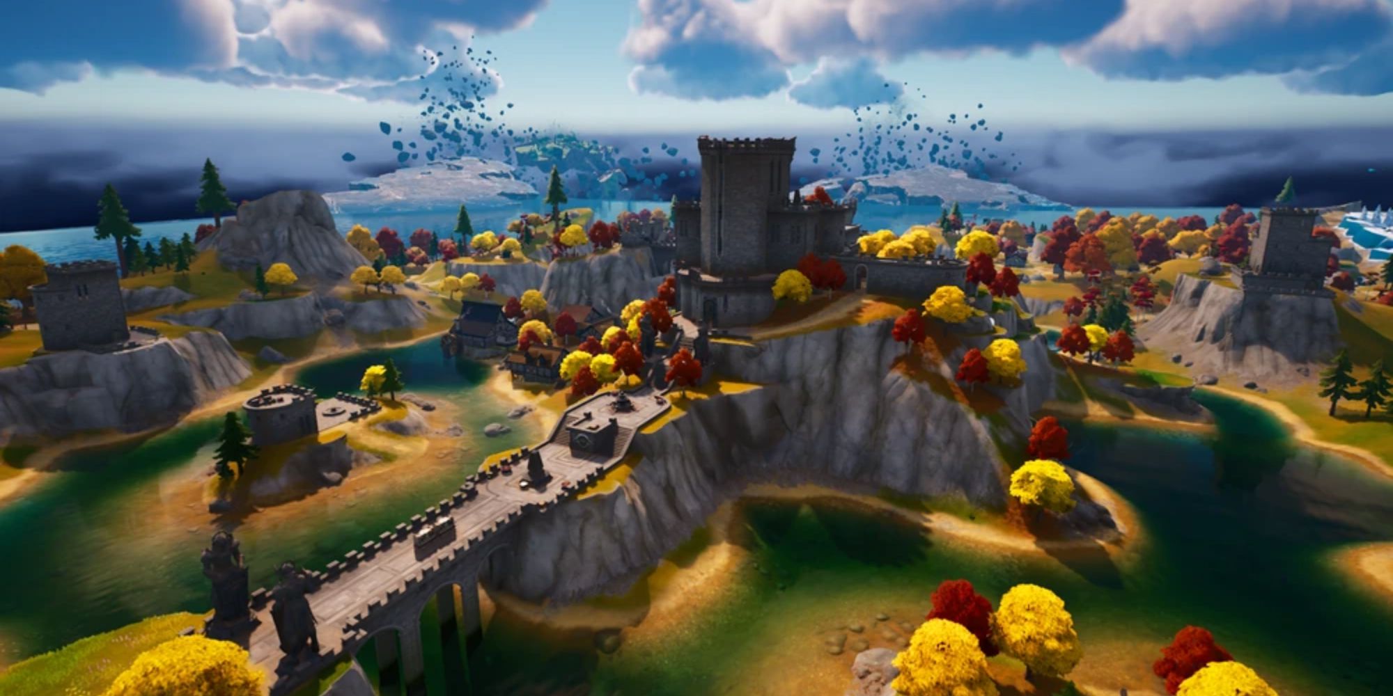 Un grand château médiéval dans Fortnite Chapter 4 appelé The Citadel