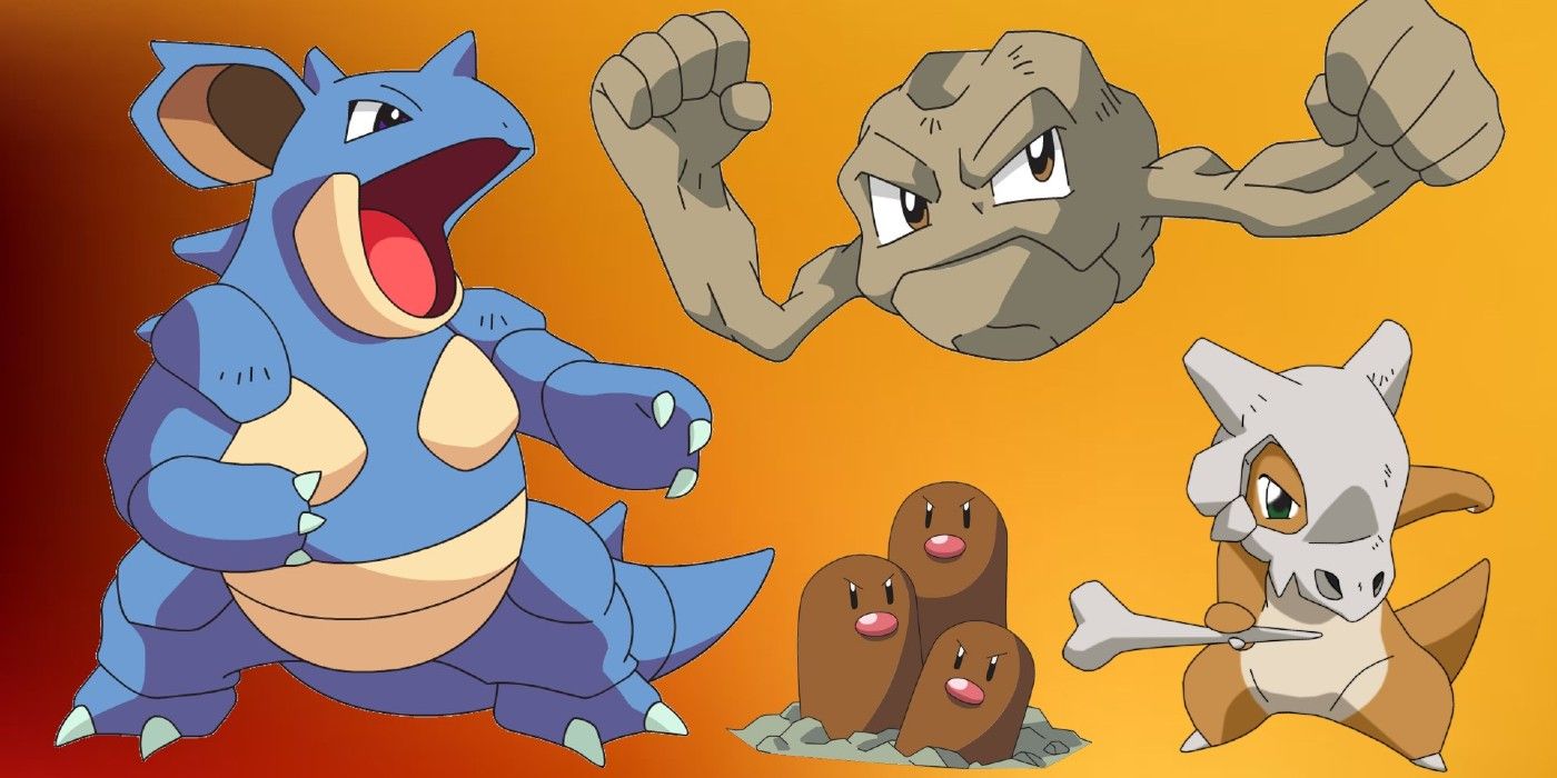 Différents Pokémon de type Sol pouvant être utilisés comme compteurs pour Registell dans Pokemon Go