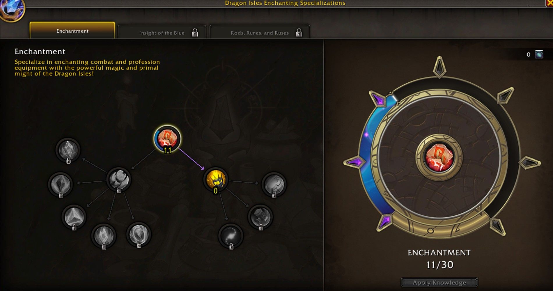 La spécialisation Enchantement dans World of Warcraft.