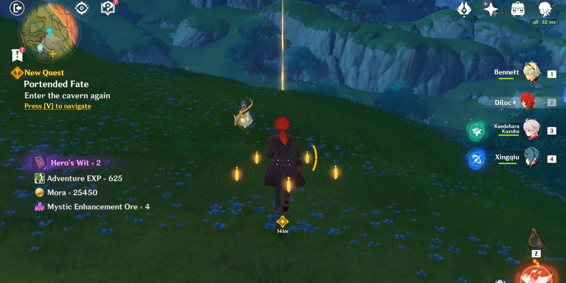 Image de l'emplacement de la caverne où se trouve Eide à Genshin Impact.