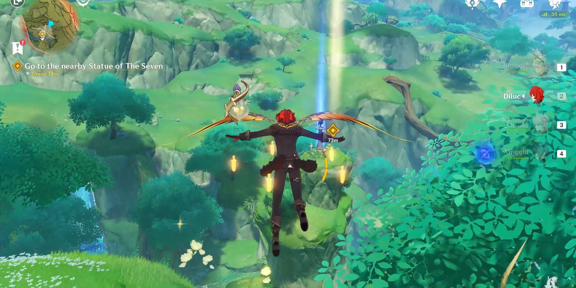 Image de la Statue des Sept dans la quête Caribert de Genshin Impact.