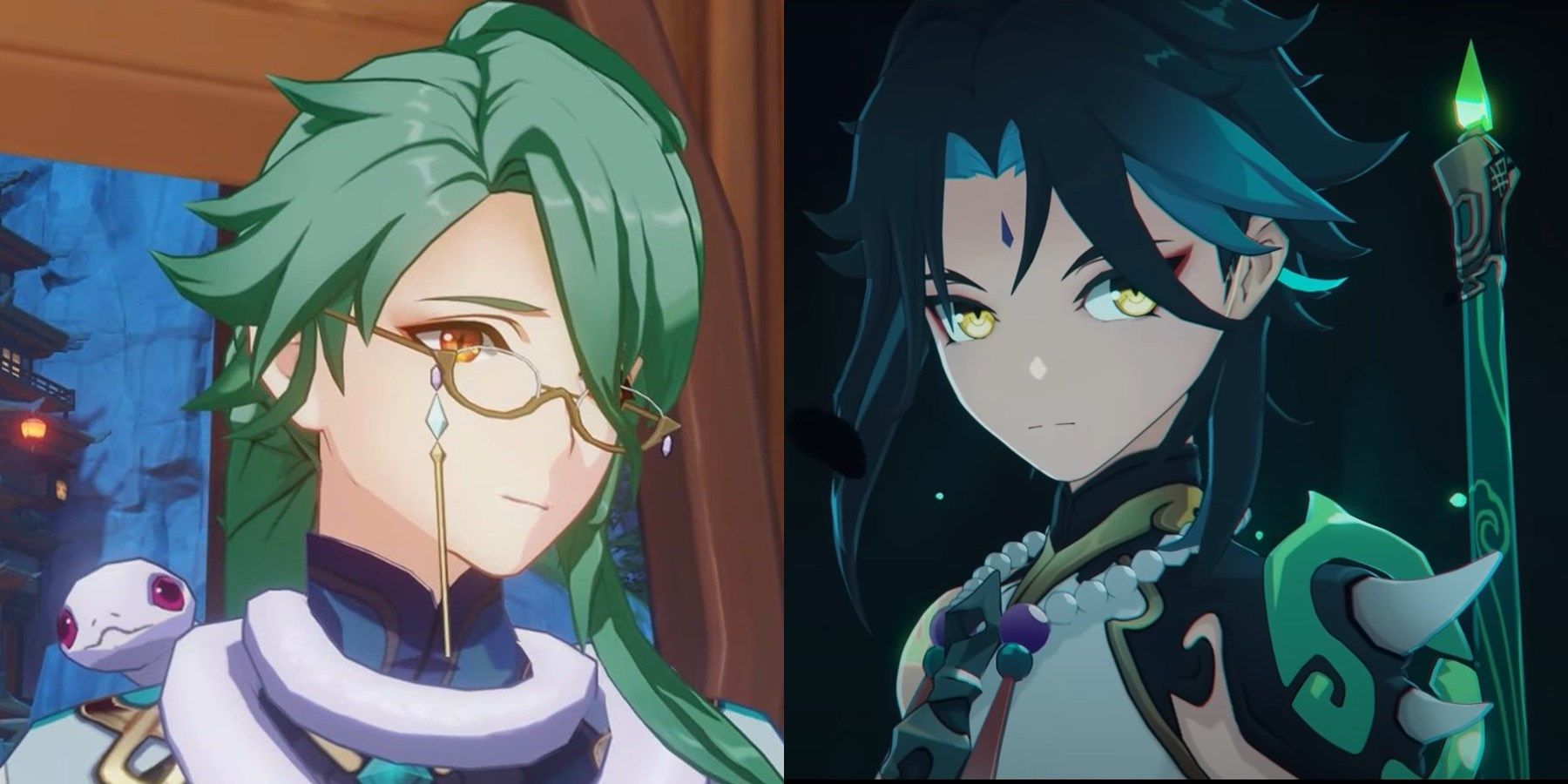 Genshin Impact characters Baizhu and Xiao
