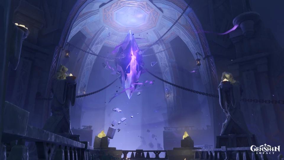 La révélation du Sinner lors de la 'Caribert'  La quête ne fait que soulever plus de questions sur la chute de Khaenri'ah et la montée de l'Ordre des Abysses.  Qui est cette mystérieuse entité ?  (Photo : HoYover)